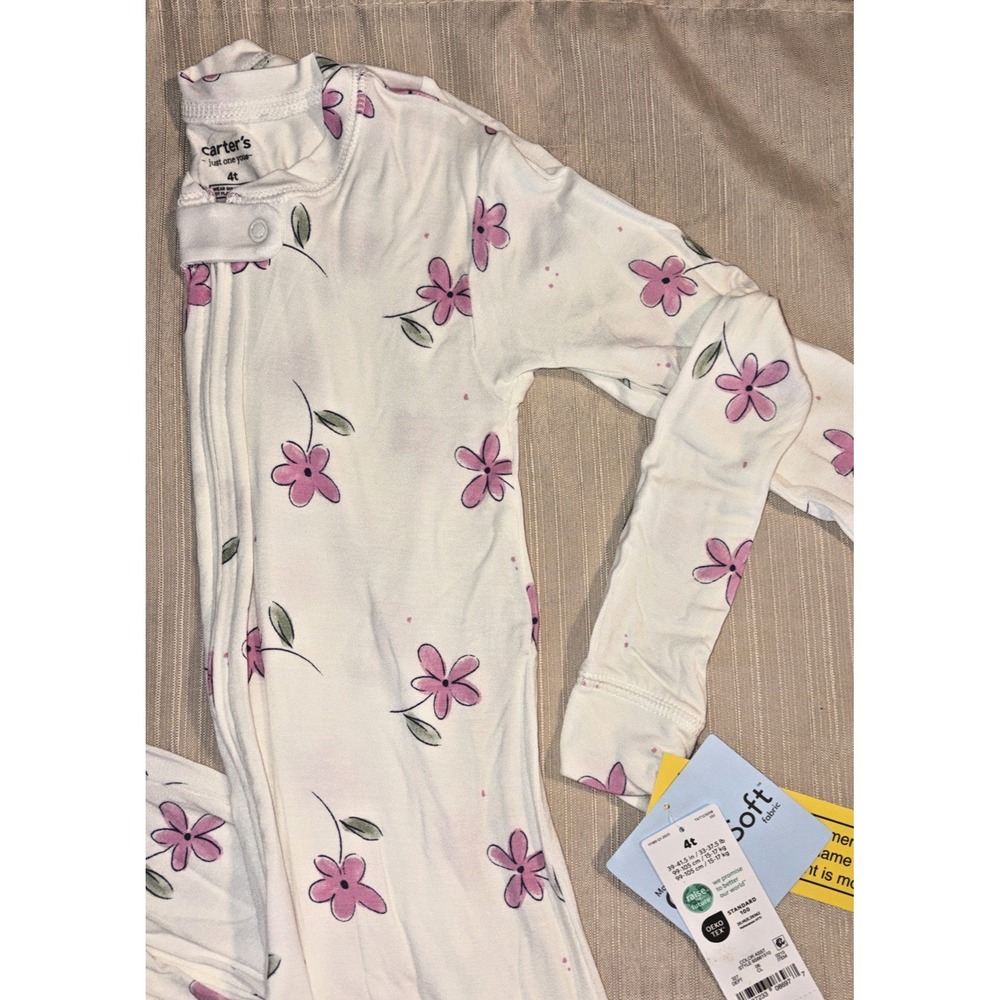 Carters Just One You Pink Flower Sleeper - 4T